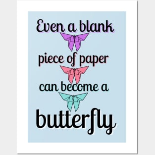 motivational inspiration origami butterflies Posters and Art